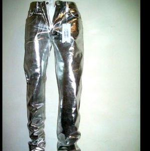 Maison Martin Margiela Silvery Coated Uniq Jeans